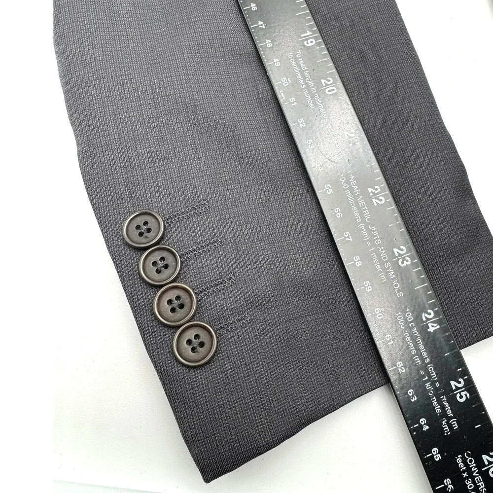 EGARA ZIGNONE Men's 42R W34 Charcoal Gray Italian Wool Slim Fit 2 Piece Suit
